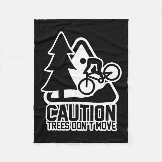 Funny Mountain Biking Warning - Caution Trees Do N Fleecedecke (Vorderseite)