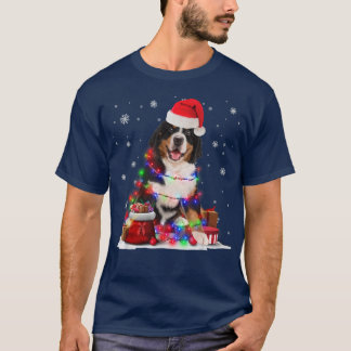 Funny Mountain Dog Tree Weihnachten Lichter Weihna T-Shirt
