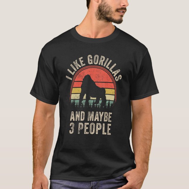 Funny Mountain Gorilla Art Collection T-Shirt (Vorderseite)