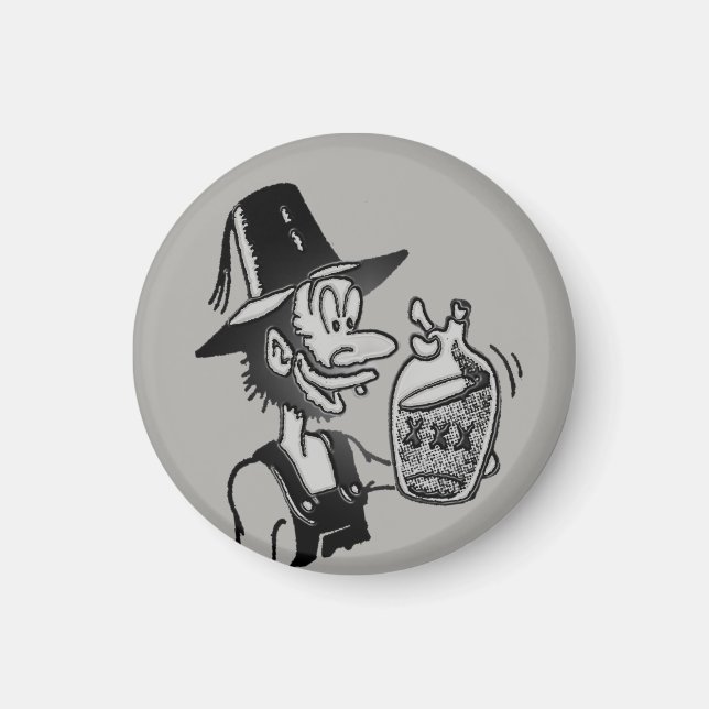 Funny Mountain Man 🏔️ Comical Hillbilly Magnet (Vorne)