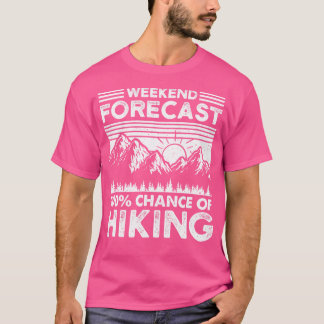 Funny Mountain Wiker Weekend Forecast Camping Hiki T-Shirt