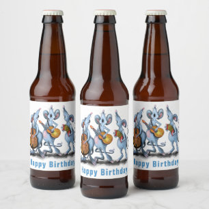 Funny Mouse Band Ihre Geburtstagsflaschen Labels Bierflaschenetikett