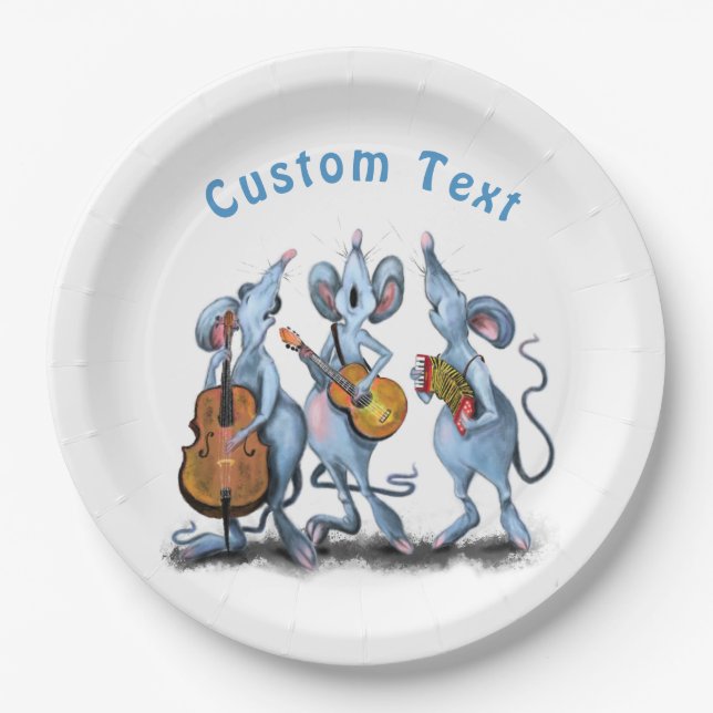 Funny Mouse Music Band Custom Text Paper Teller (Vorderseite)
