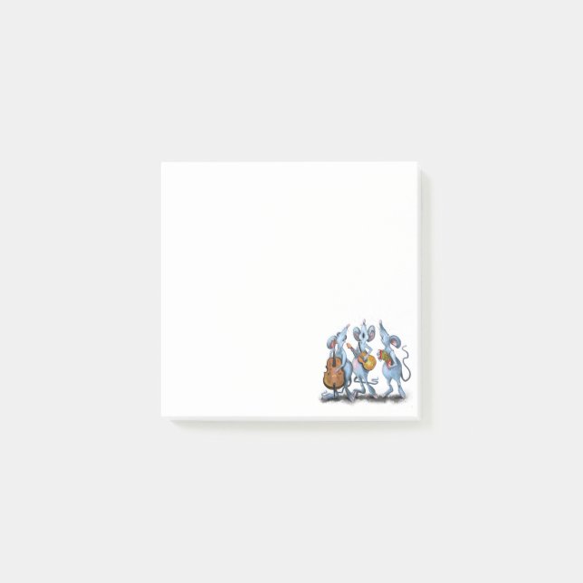 Funny Mouse Music Band Sticknotes Post-it Klebezettel (Vorderseite)