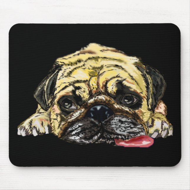 Funny Mouse Pad mit Mops Dog - Ihre Farben Mousepad (Vorne)