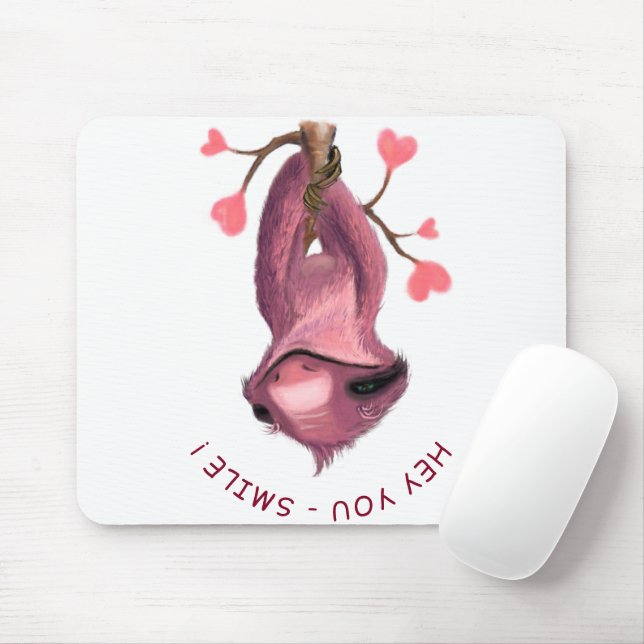 Funny Mouse Pad mit Playful Sloth - Lächeln Mousepad (Mit Mouse)