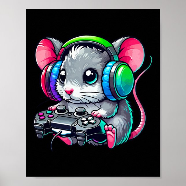 Funny Mouse Video Games Lover Gamer Gaming  Poster (Vorne)