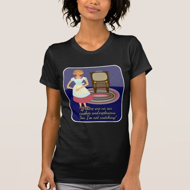 Funny Movie Loving Hausfrau Charakter T-Shirt (Vorderseite)