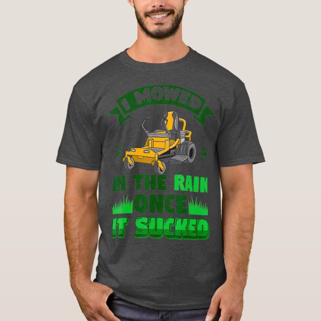 Funny Mowing Lawn Beer Vater Landscaping Mowed in T-Shirt (Vorderseite)