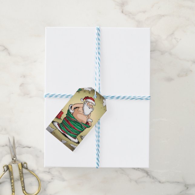 Funny Mr. & Mrs. Christmas Geschenktags Geschenkanhänger (Mit Garn)