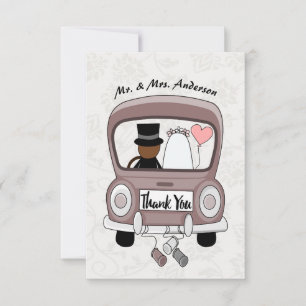 Funny Mrs. & Mr. Newlywed danke Ihnen Postcard