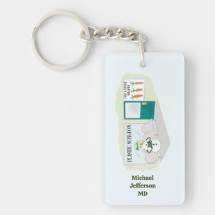 Funny Ms Frosty auf Cartoon eines plastischen Chir Schlüsselanhänger