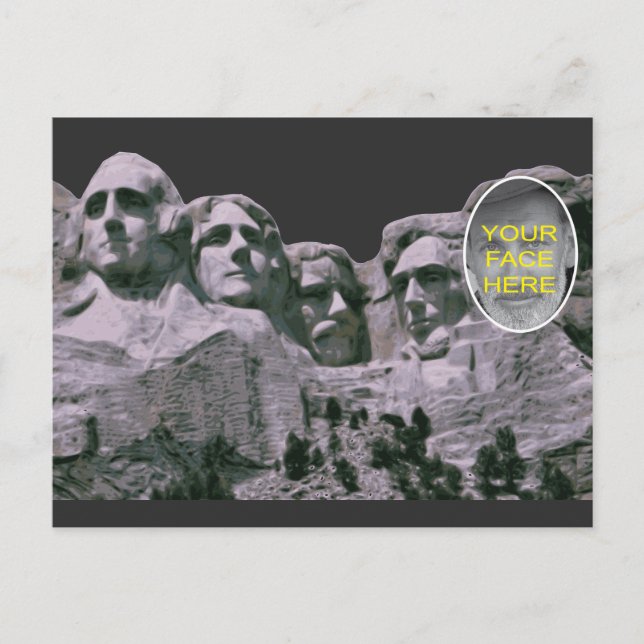 Funny Mt Rushmore mit Gesicht Postkarte (Vorderseite)