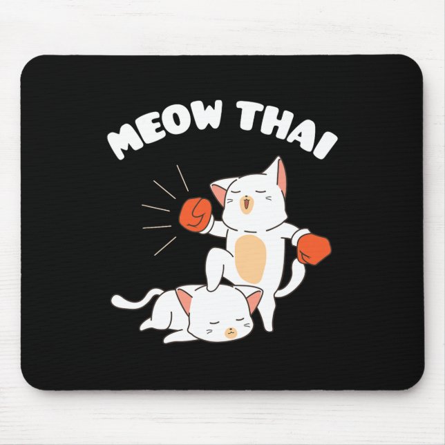 Funny Muay Thai Cats Thai Boxing Fighter Geschenk Mousepad (Vorne)