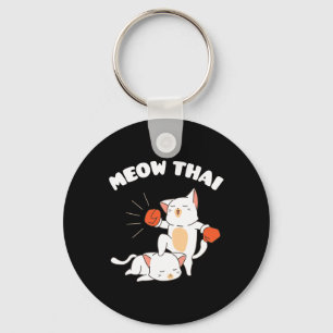 Funny Muay Thai Cats Thai Boxing Fighter Geschenk Schlüsselanhänger