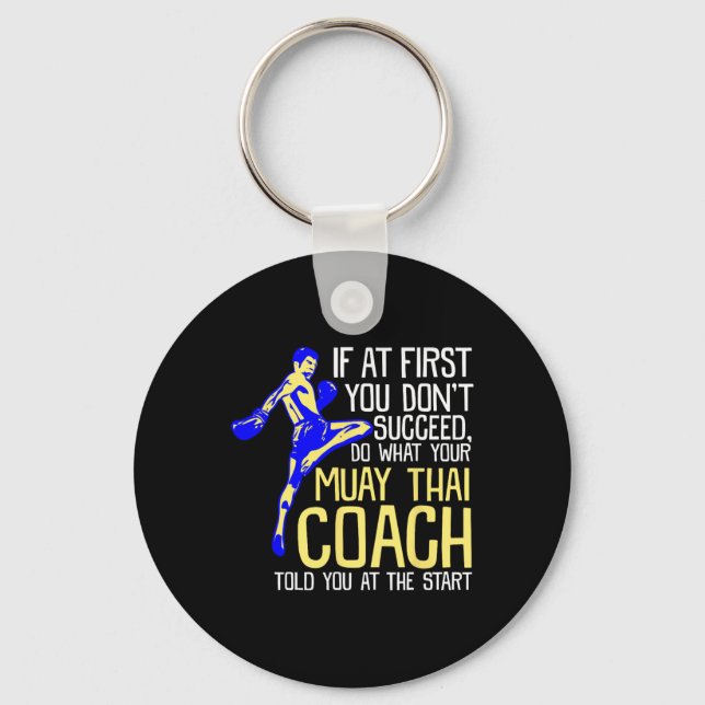 Funny Muay Thai Coach Boxing Design  Schlüsselanhänger (Vorderseite)