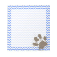 Funny Muddy Paw Print auf Blue Zickzack