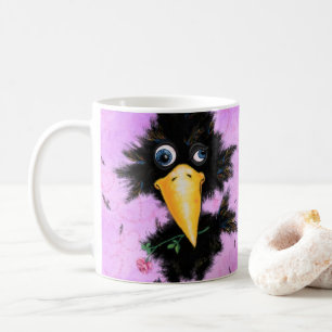 Funny Mug Crow mit Rose Kaffeetasse