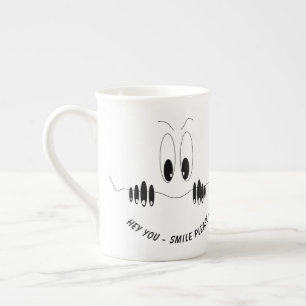 Funny Mug mit Neugier Augen - Eigener Text Prozellantasse