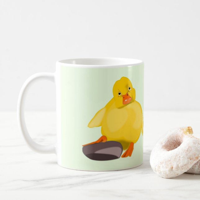 Funny Mug mit Niedlicher Gelbente Kaffeetasse (Mit Donut)