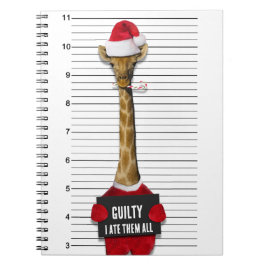Funny Mugshot Guilty Giraffe Weihnachten Notizblock