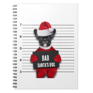 Funny Mugshot Weihnachten Bad Santa's Dog Notizblock