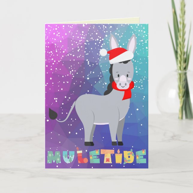 Funny Muletide Christmas Card Karte (Vorderseite)