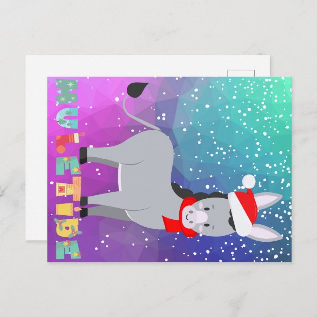 Funny Muletide Christmas Postcard Postkarte (Vorne/Hinten)