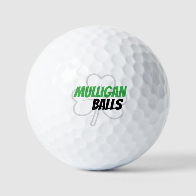 Funny Mulligan Balls Green Irish Clove Golf Balls Golfball (Vorderseite)