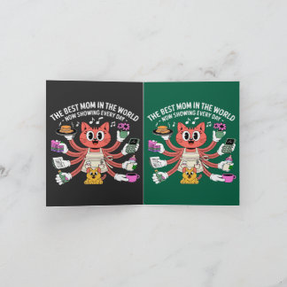 Funny Multi-Tasking Cat Mom The Best Mom  Karte