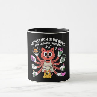 Funny Multi-Tasking Cat Mom The Best Mom  Tasse
