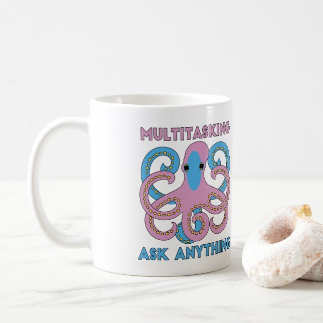 Funny Multi Tasking Frage jeden Krach Kaffeetasse (Mit Donut)