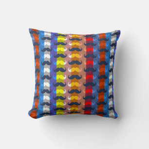 Funny Multicolor Mustache Stripmuster Kissen