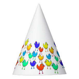 Funny Multicolored Birds Partyhütchen