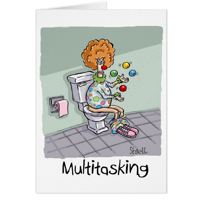 Funny Multitasking ClowCards und Geschenke (Vorne)