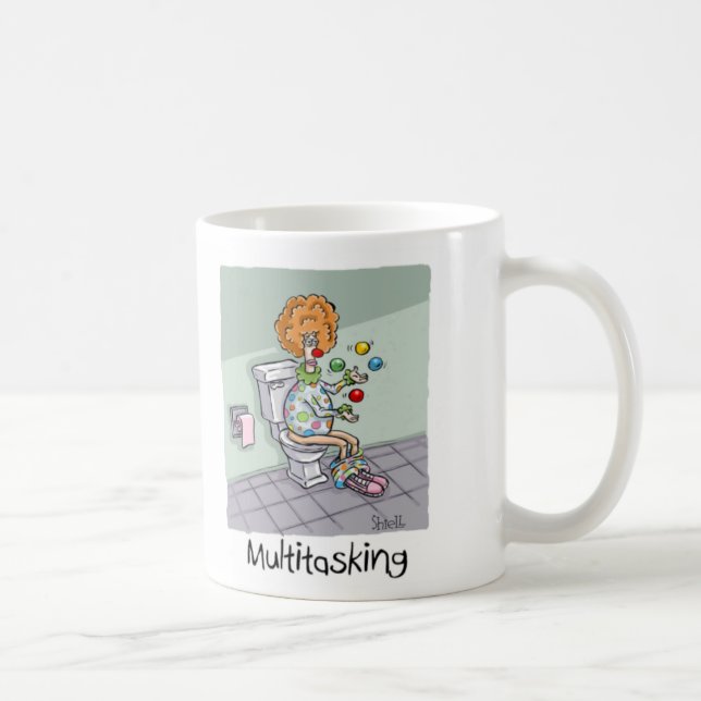 Funny Multitasking ClowCards und Geschenke Kaffeetasse (Rechts)