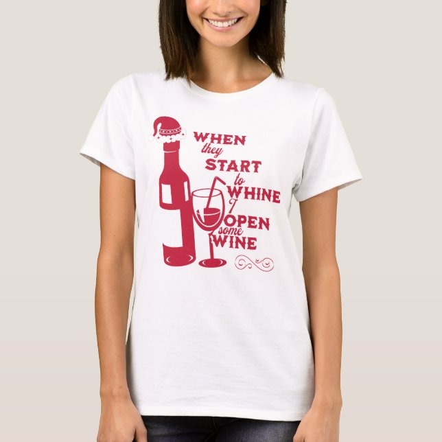 Funny Mum Holiday Wine T - Shirt (Vorderseite)