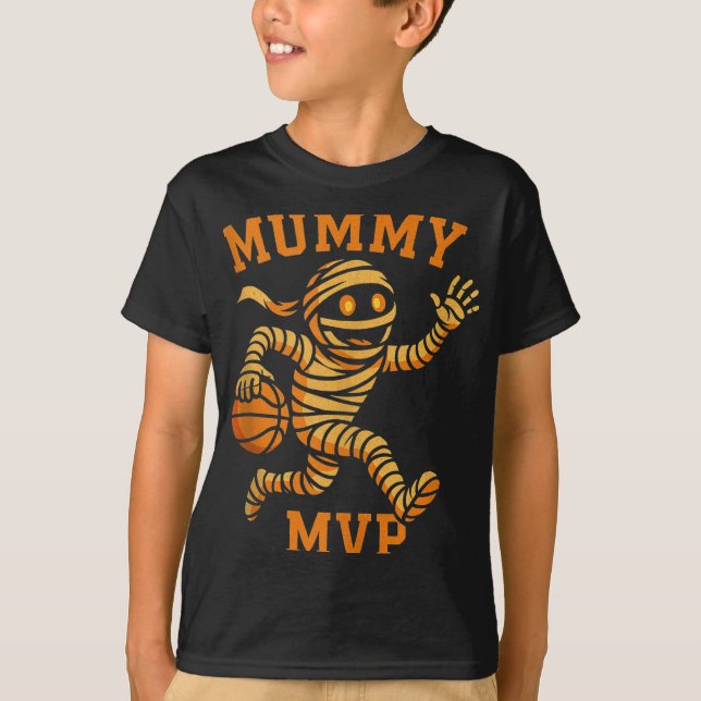 Funny Mummy Basketball Halloween Design Mvp Monste T-Shirt (Vorderseite)