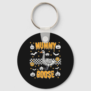 Funny Mummy Wrapped Goose Spooky Halloween Kostüm Schlüsselanhänger