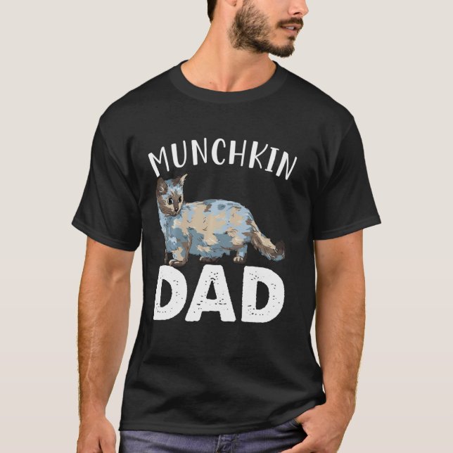 Funny Munchkin Papa Niedliche Liebe Katzen Männer  T-Shirt (Vorderseite)