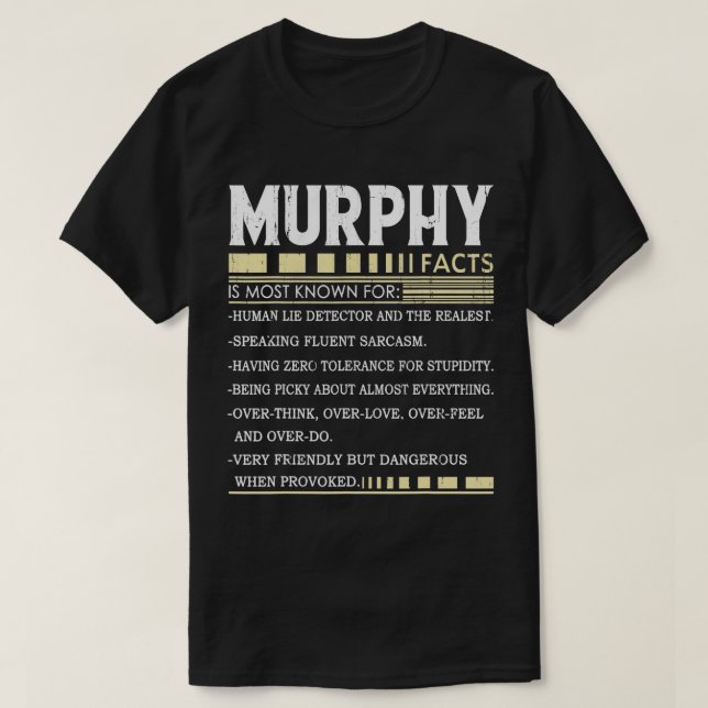 Funny Murphy FACTS Gift - Murphy Name T - Shirt (Design vorne)