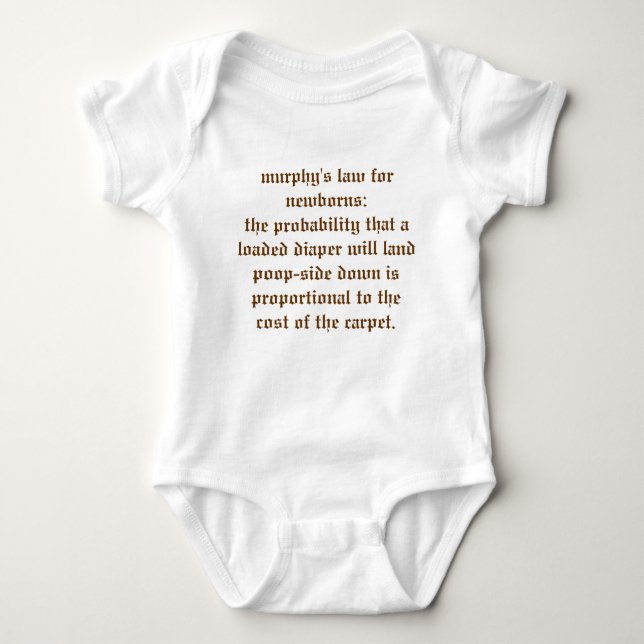 Funny Murphy's Law for Newborns Baby Strampler (Vorderseite)