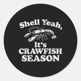 Funny Muschel Yeah Es ist Crawfish Season Retro Cr Runder Aufkleber