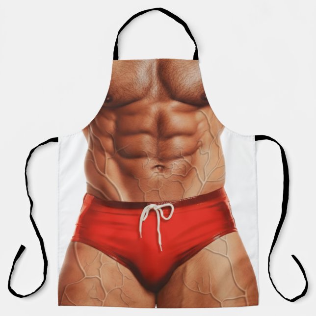 Funny Muscle Man Apron — Novelty Kitchen Apron for Schürze (Vorderseite)