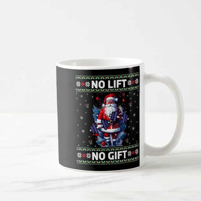 Funny Muscle Santa Lifting Ugly Christmas Sweater  Kaffeetasse (Rechts)
