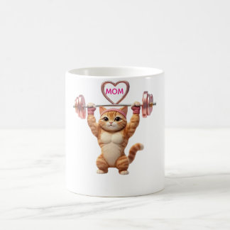Funny Muscular Cat Mother's Day Gym Mom Coffee Mug Kaffeetasse