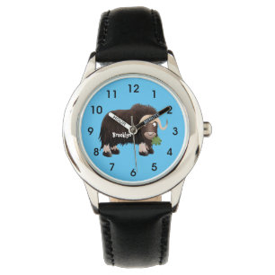 Funny muse ox Cartoon Illustration Armbanduhr