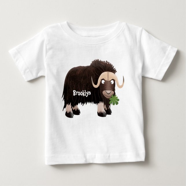 Funny muse ox Cartoon Illustration Baby T-shirt (Vorderseite)