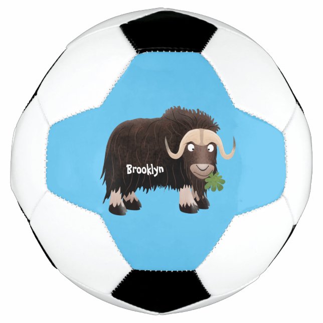 Funny muse ox Cartoon Illustration Fußball (Vorderseite)