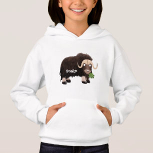 Funny muse ox Cartoon Illustration Hoodie